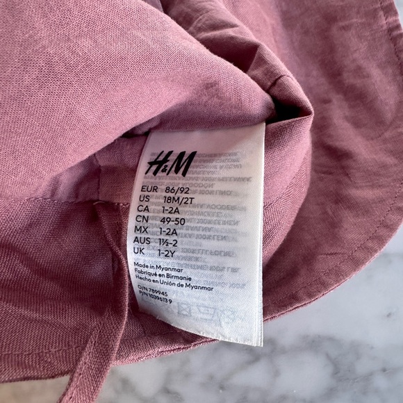 Toddler linen sun hats. Briar (tan) 12-24m, H&M (rose) 18m-2T - Picture 7 of 7